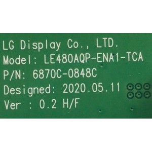 T-CON PARA TV SONY / NUMERO DE PARTE 6871L-6380F / 6870C-0848C / 6380F / LE550PQL (HP)(A4) / PANEL YDBO055UNG01 / MODELO XR-55A80J / XR55A80J